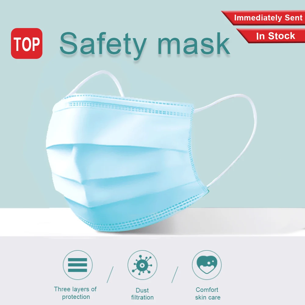 50 Pieces Non Woven Disposable Earloops Masks 3 Layer Breathing Safety Face Mouth Masks Daily Protective Mask Anti-Dust 
50 Pieces Non Woven Disposable Earloops Masks 3 Layer Breathing Safety Face Mouth Masks Daily Protective Mask Anti-Dust