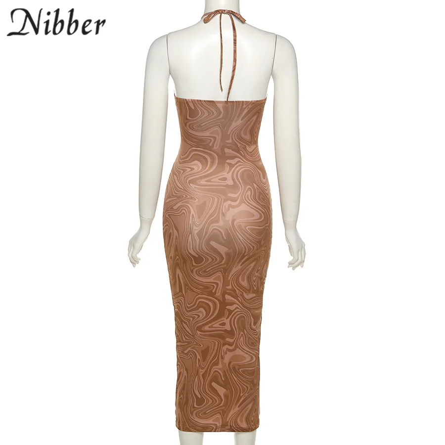Nibber 2021 Summer Y2K Chiffon Printing Sexy Elegance Bandage Maxi Dress Women Fairy See Through Hollow Sleeveless Boho Dresses Nibber 2021 Summer Y2K Chiffon Printing Sexy Elegance Bandage Maxi Dress Women Fairy See Through Hollow Sleeveless Boho Dresses