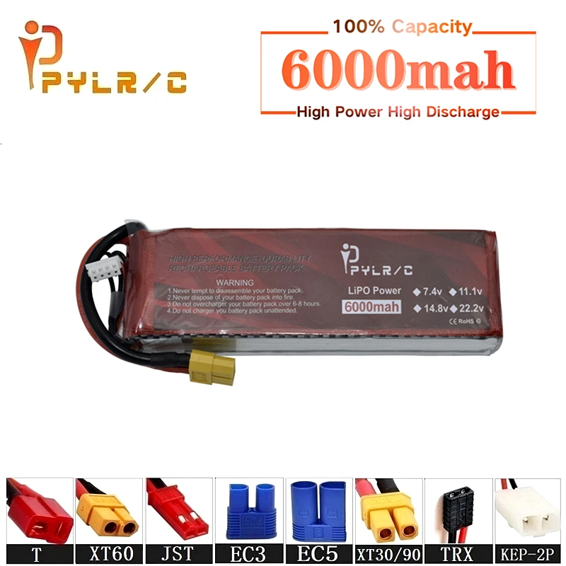 High Rate 14.8v 6000mAh Lipo Battery For RC Helicopter Parts 4s Lithium battery 14.8v 50C RC Cars Airplanes Drone Battery T/XT60
High Rate 14.8v 6000mAh Lipo Battery For RC Helicopter Parts 4s Lithium battery 14.8v 50C RC Cars Airplanes Drone Battery T/XT60
