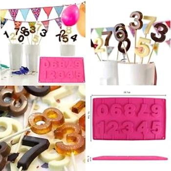 0~9 Numbers Lollipop Mold Silicone Chocolate Mould with Sticks Fondant Cake Decorating Tools Random Color
0~9 Numbers Lollipop Mold Silicone Chocolate Mould with Sticks Fondant Cake Decorating Tools Random Color