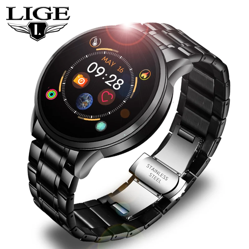 LIGE Steel Band Smart Watch Men Fitness Tracker Heart Rate Blood Pressure Monitor Sport Waterproof Smartwatch For Android IOS
LIGE Steel Band Smart Watch Men Fitness Tracker Heart Rate Blood Pressure Monitor Sport Waterproof Smartwatch For Android IOS