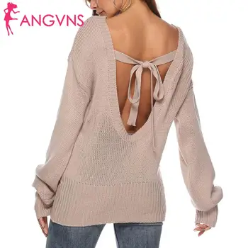 Women Fashion Casual Solid Long Sleeve O Neck Regular Winter/Spring/Autumn Backless Loose Sweater Tops
Women Fashion Casual Solid Long Sleeve O Neck Regular Winter/Spring/Autumn Backless Loose Sweater Tops