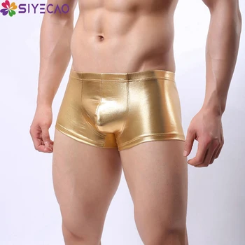 Men Sexy Faux Leather Underpants Plus Size Shiny Boxers Mens U Convex Pouch Boxers Shorts Fashion Gay Men Underwear Lingerie
Men Sexy Faux Leather Underpants Plus Size Shiny Boxers Mens U Convex Pouch Boxers Shorts Fashion Gay Men Underwear Lingerie