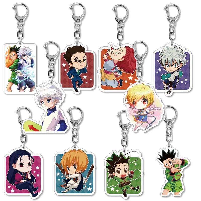 Хит продаж брелок для ключей из аниме HUNTER X Killua Irumi Hisoka подвеска в виде акриловой