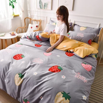 Color strawberry printing bedspread Bedding Set bed flat sheet pillowcase & duvet cover set 6 size
Color strawberry printing bedspread Bedding Set bed flat sheet pillowcase & duvet cover set 6 size