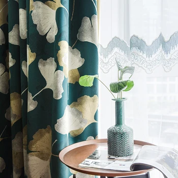 High-end Villa Dark Green Ginkgo Pattern Jacquard Curtains for Living Room Landscape Wave Bedroom Tulle Curtain Drape JK136Y
High-end Villa Dark Green Ginkgo Pattern Jacquard Curtains for Living Room Landscape Wave Bedroom Tulle Curtain Drape JK136Y
