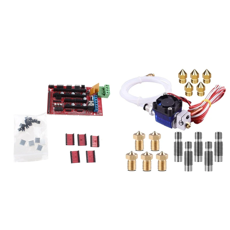 1 Set RAMPS 1.4 Control Board + 5X A4988 Stepstick Driver Module for 3D Printer & 1 Set V6 J-Head Hotend Full Kit with 10Pcs Ext
1 Set RAMPS 1.4 Control Board + 5X A4988 Stepstick Driver Module for 3D Printer & 1 Set V6 J-Head Hotend Full Kit with 10Pcs Ext