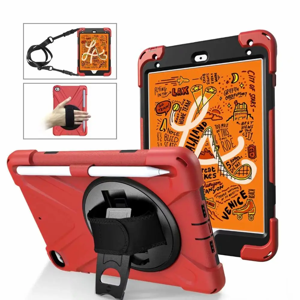 360 Swivel 3-layers Rugged PC+Silicone Tablet Case for IPad Mini 4 5 7.9" Hard Stand Holder, Hand Strap & Neck Strap Cover+pen
360 Swivel 3-layers Rugged PC+Silicone Tablet Case for IPad Mini 4 5 7.9" Hard Stand Holder, Hand Strap & Neck Strap Cover+pen