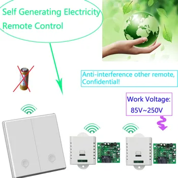 Self Generating Electricity Wall Remote Control Wireless Transmitter 85~250V 220V Light Switch Green Environment Need't Battery
Self Generating Electricity Wall Remote Control Wireless Transmitter 85~250V 220V Light Switch Green Environment Need't Battery