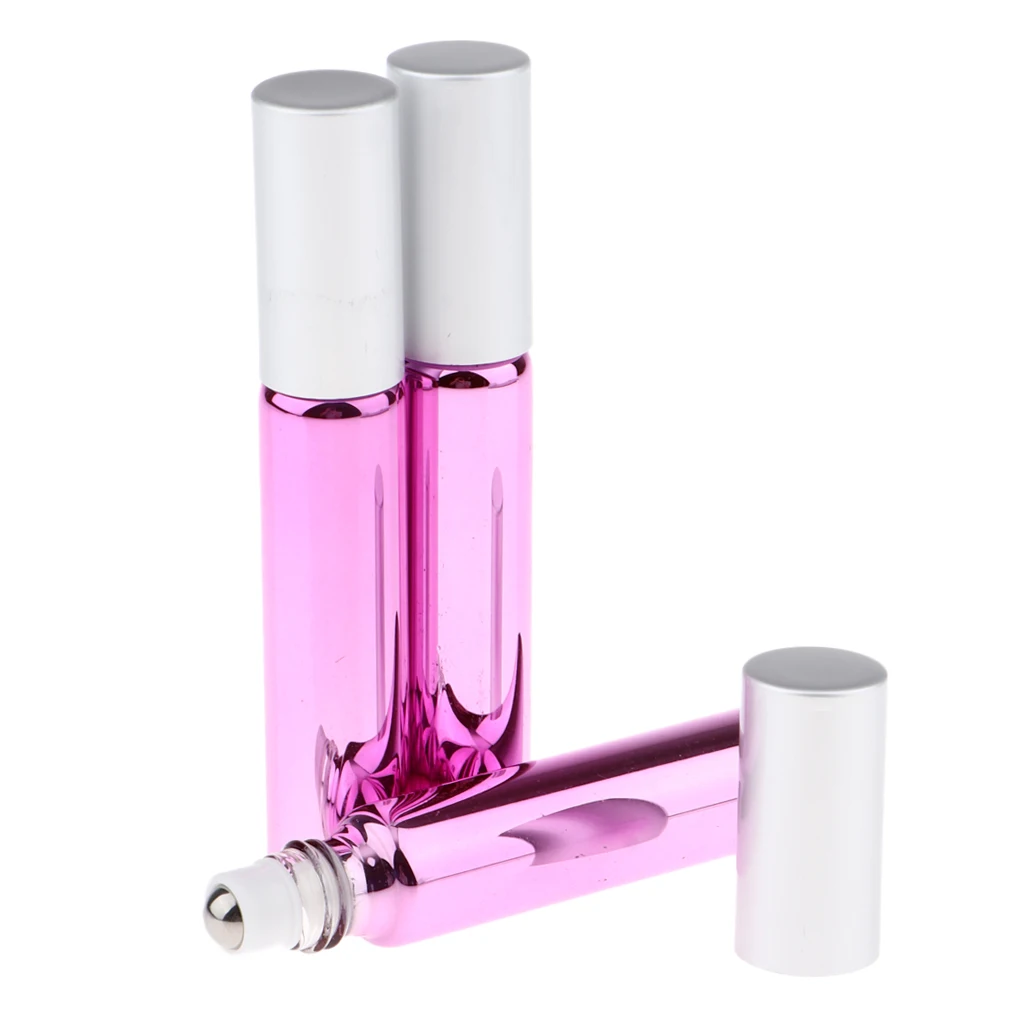 3pcs Empty Refillable Container Essential Oil Roller Bottles Vials 3pcs Empty Refillable Container Essential Oil Roller Bottles Vials