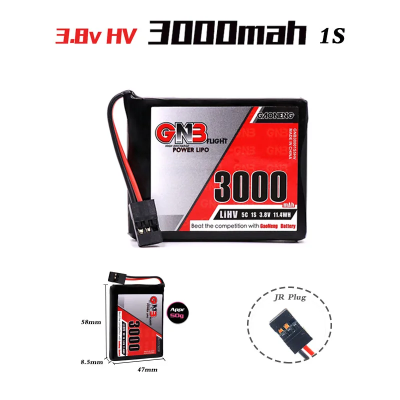 Gaoneng GNB 1S 3 8 V HV 3000MAH 5C Lipo батарея с JR штекер FUTABA для Sanwa MT 44 FH4T пульт дистанционного