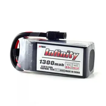 AHTECH Infinity 4S 14.8V 1300mAh 85C Graphene LiPo Battery XT60 SY60 Support 15C Boosting Charger
AHTECH Infinity 4S 14.8V 1300mAh 85C Graphene LiPo Battery XT60 SY60 Support 15C Boosting Charger