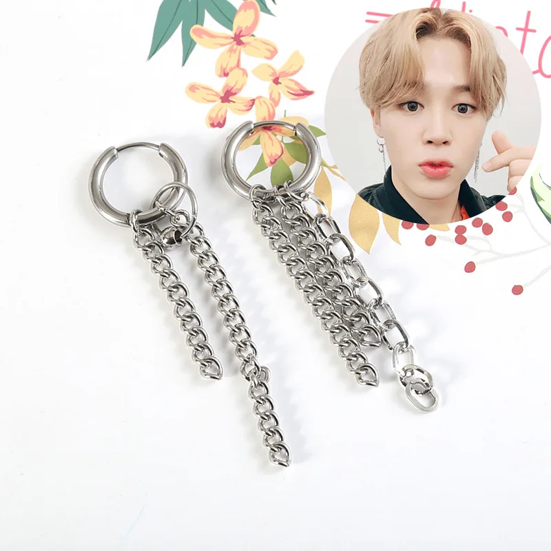 

1Pcs Kpop bts-bangtan boys DNA Korean Star JIMIN cross Album Stud Earrings Jewelry Accessories For Women Men Jewelry Bangtan