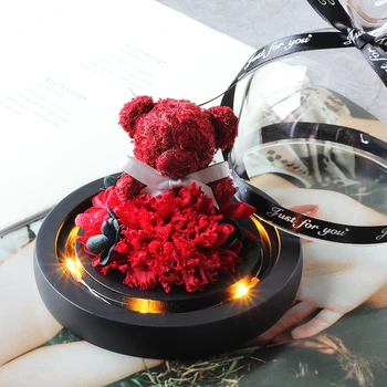 Home Decor Beauty and the Beast Red Rose Carnation in a Glass Dome Teddy bear For Valentine's Gifts LED Rose Lamps Christmas
Home Decor Beauty and the Beast Red Rose Carnation in a Glass Dome Teddy bear For Valentine's Gifts LED Rose Lamps Christmas