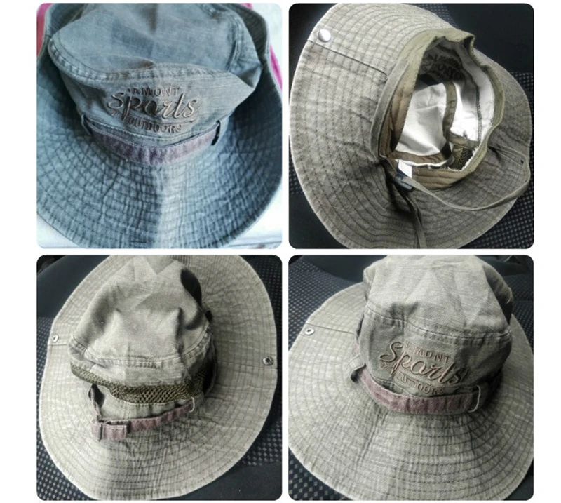 Fashion 100 Cotton Men's Bucket Hats Summer Outdoor Bob Panama Safari