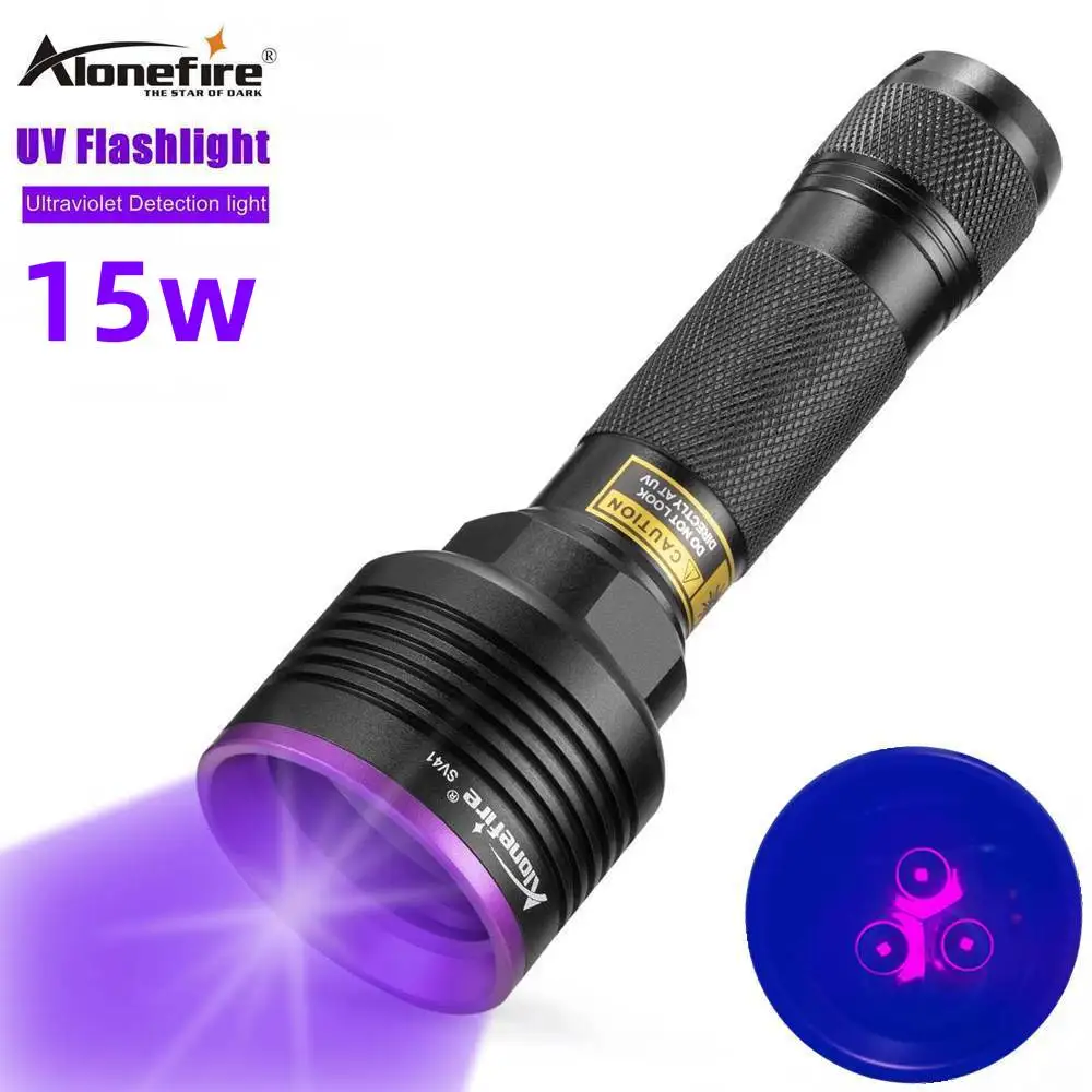 Alonefire SV41 15W UV Flashlight 365nm Ultra Violets Ultraviolet Detector Pet Skin Doctor Urine Stains Marker Check | Лампы и