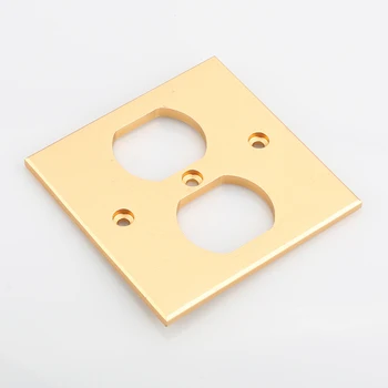 

1x US Socket AC Power Duple Receptacle Cover Outlet Wall Plate Panel 8.5x8.5cm Gold