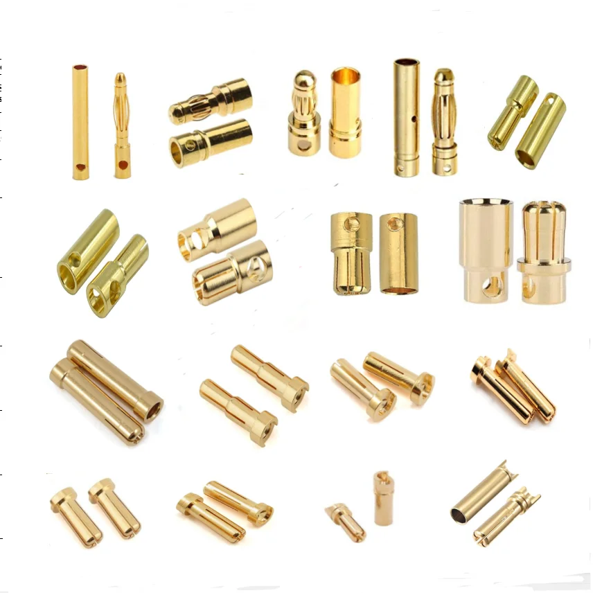 

10Pairs Gold Plated 2/3/4/5/5.5/6.0/6.5/8.0mm Banana Plug Bullet Low Profile Male Female Connector for RC Lipo Battery ESC Motor