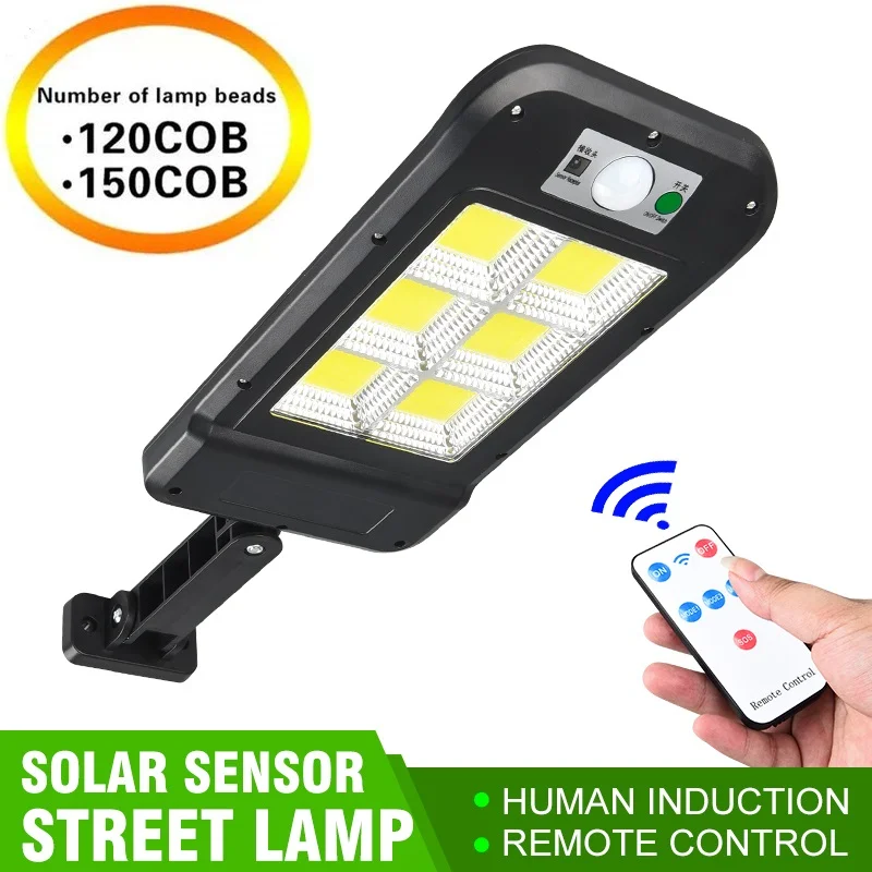4 Modes 120/150 COB Outdoor Solar Light Remote Control Waterproof Human Body Induction Multi-Mode Solar Lamp Garden Street Lamp
4 Modes 120/150 COB Outdoor Solar Light Remote Control Waterproof Human Body Induction Multi-Mode Solar Lamp Garden Street Lamp