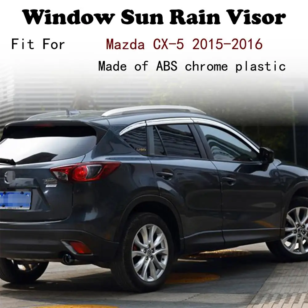 ABS Chrome plastic Window Visor Vent Shades Sun Rain Guard car accessories For Mazda CX-5 2015-2016
ABS Chrome plastic Window Visor Vent Shades Sun Rain Guard car accessories For Mazda CX-5 2015-2016