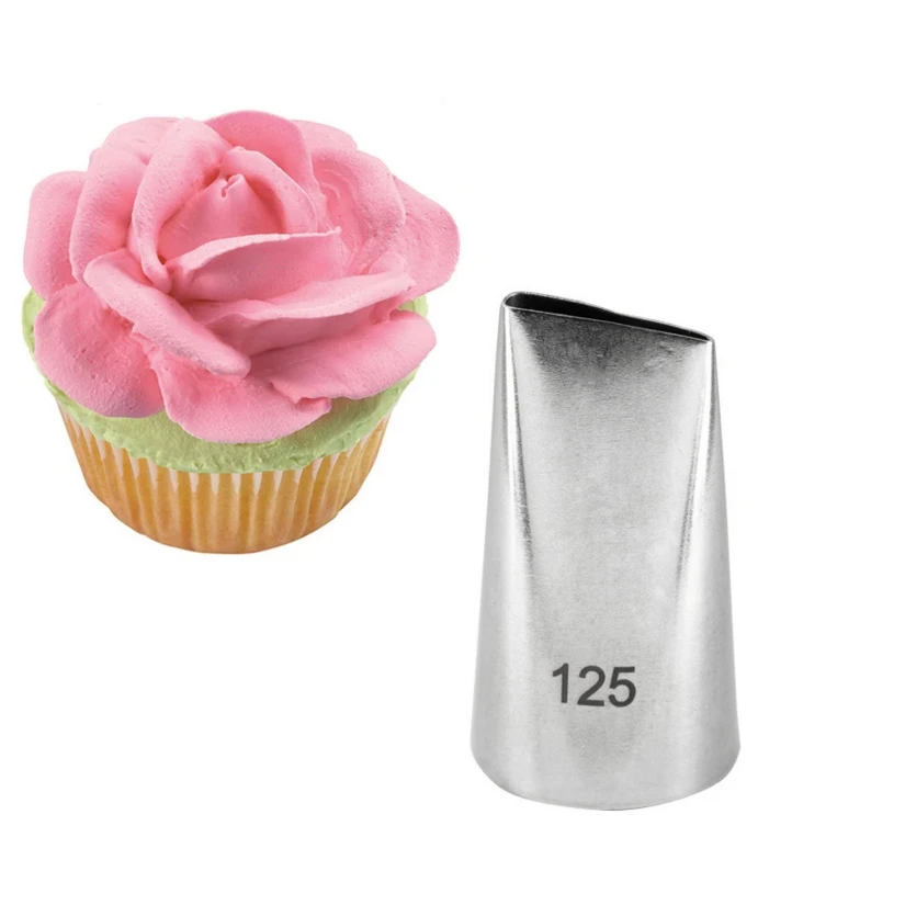 

125# Petal Tips Stainless Steel Icing Piping Nozzles Cake Decorating Pastry Tip Sets Cupcake Tools Bakeware