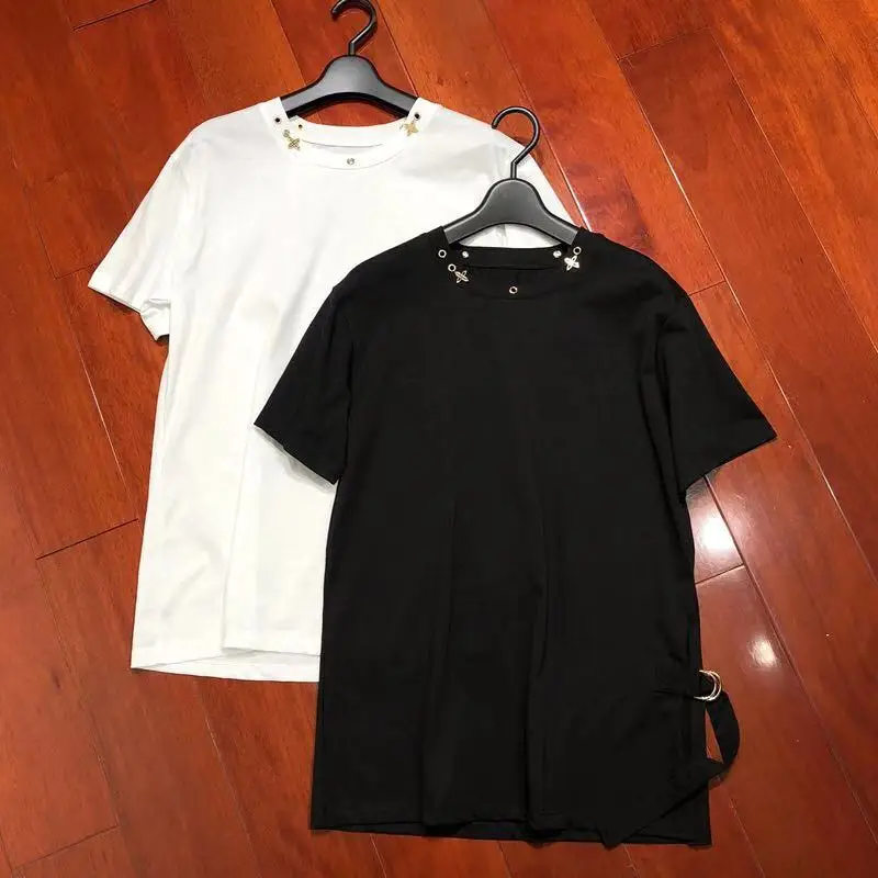 Leisure Simple Fashionable Short Sleeve T-shirt Women Spring/Summer 2020 New Exquisite Rivet Round Collar Straight
Leisure Simple Fashionable Short Sleeve T-shirt Women Spring/Summer 2020 New Exquisite Rivet Round Collar Straight