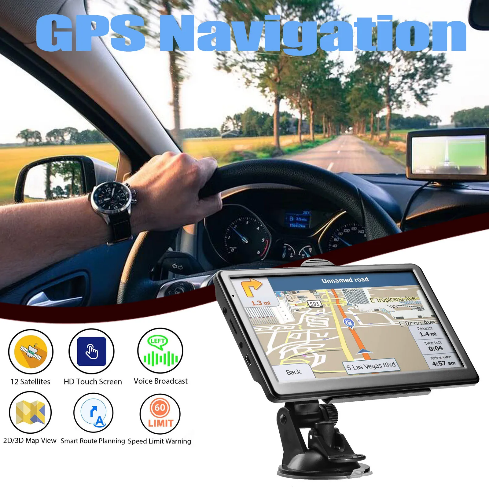 Portable GPS navigator 7-inch HD capacitive screen 256 8G Real Voice Spoken Direction Reminding Map Update In-vehicle media #Z
Portable GPS navigator 7-inch HD capacitive screen 256 8G Real Voice Spoken Direction Reminding Map Update In-vehicle media #Z