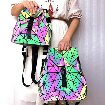 Women's fashion backpack Brand luminous female backpack Student fold drawstring school bag Holographic geometric rucksack
Women's fashion backpack Brand luminous female backpack Student fold drawstring school bag Holographic geometric rucksack