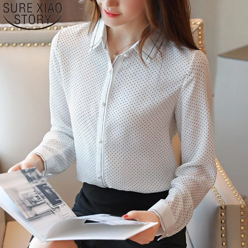2021 Autumn Fashion Women Chiffon Blouses Long Sleeve Polka Dot Women Tops Casual Office Ladies Shirts Black White Tops 6377 50
2021 Autumn Fashion Women Chiffon Blouses Long Sleeve Polka Dot Women Tops Casual Office Ladies Shirts Black White Tops 6377 50