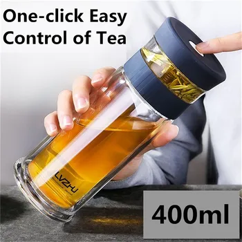 300/400ML Glass Water Bottle Heat-resistant Cup Drinking Water Bottle Double Walled Travel Mug With Tea Infuser Drinkware
300/400ML Glass Water Bottle Heat-resistant Cup Drinking Water Bottle Double Walled Travel Mug With Tea Infuser Drinkware