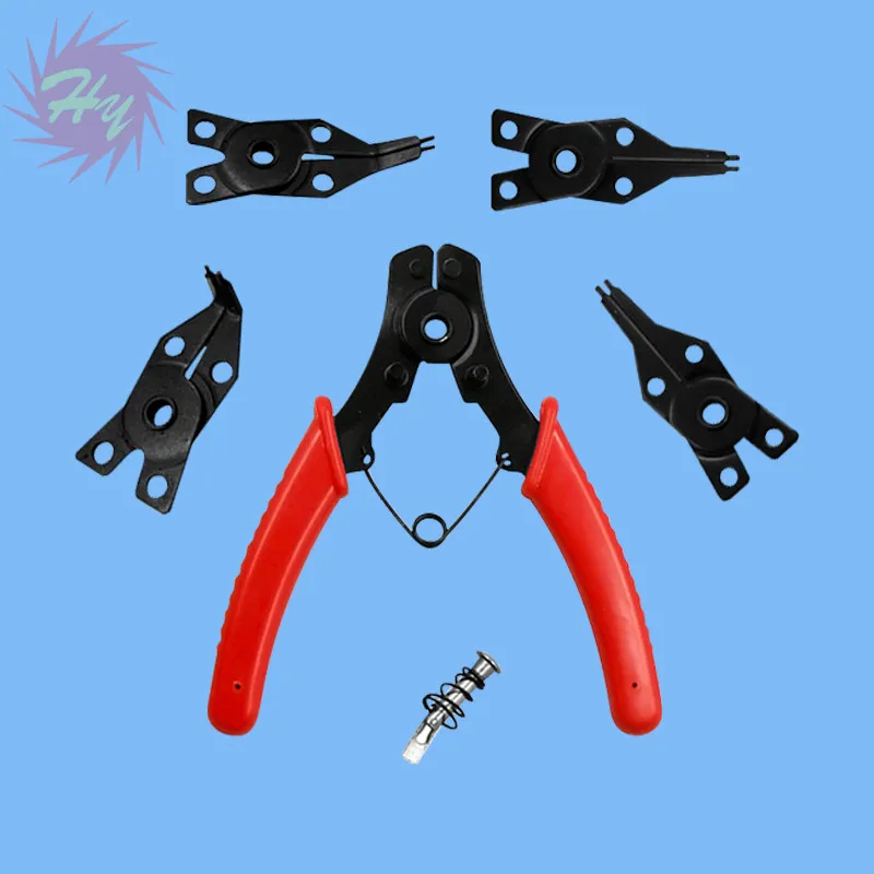 

4 In 1 Combination Circlip Snap Ring Pliers Set Internal External O Ring C-Clip - 45, 90,180 Degree Angled Jaws Tool For RC