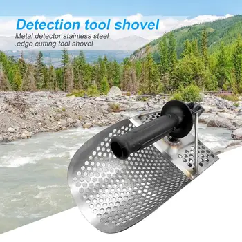 Sand Scoop for Metal Detecting Shovel Stainless Steel Gold Hunter with Handle Compliance with Ergonomic Design Comfort 
Sand Scoop for Metal Detecting Shovel Stainless Steel Gold Hunter with Handle Compliance with Ergonomic Design Comfort