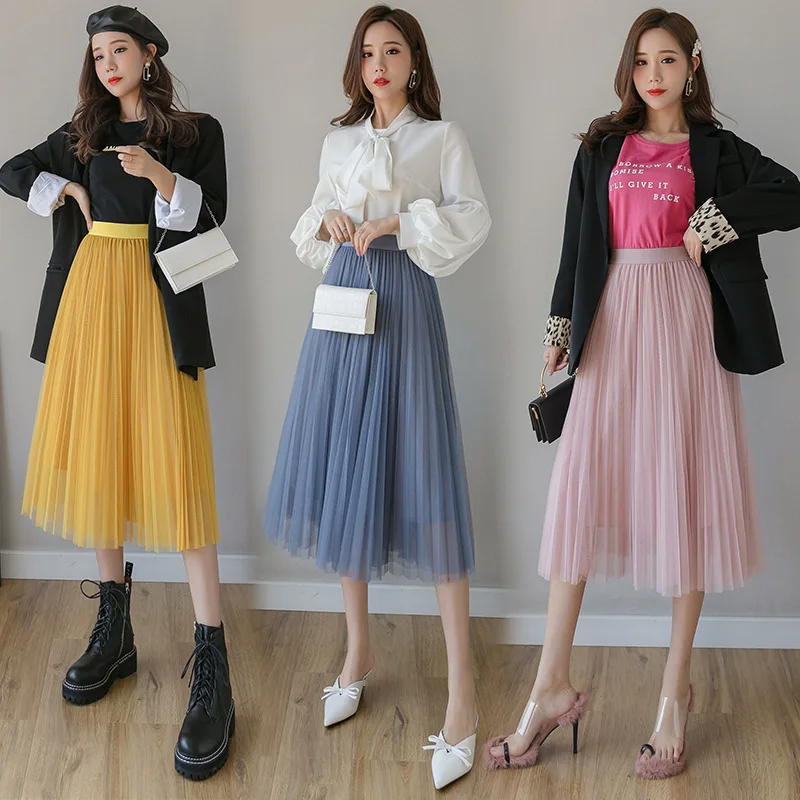 2020 Spring And Summer New Style Gauze Skirt Women's Pleated Skirt Mid-length High-waisted Long Skirts Four Seasons A- line Mesh
2020 Spring And Summer New Style Gauze Skirt Women's Pleated Skirt Mid-length High-waisted Long Skirts Four Seasons A- line Mesh