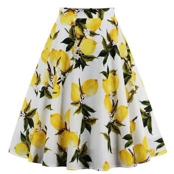 Print Women Skirts Summer Floral Yellow Lemon Skirt Plus Size High Waist Pleated Skirt Vintage Midi Skirts faldas saia jupe
Print Women Skirts Summer Floral Yellow Lemon Skirt Plus Size High Waist Pleated Skirt Vintage Midi Skirts faldas saia jupe