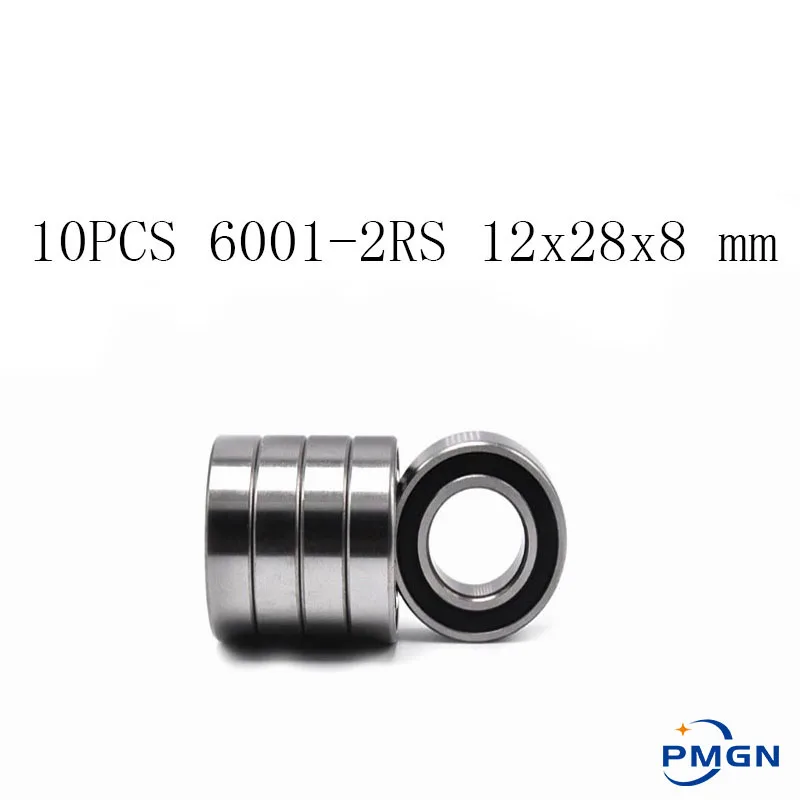 

10PCS ABEC-5 6001-2RS 6001 2RS 6001RS 6001 RS 180101 RS 12x28x8 mm Rubber seal High quality Deep Groove Ball Bearing 6001-2RSH