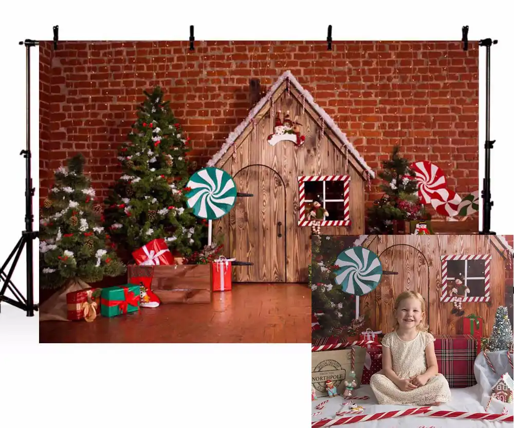 winter fireplace photography background christmas tree gifts toy