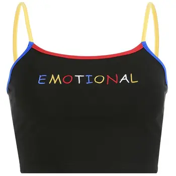 Women Spaghetti Strap Crop Top Colorful Emotional Letters Embroidery Cami Vest U90E
Women Spaghetti Strap Crop Top Colorful Emotional Letters Embroidery Cami Vest U90E