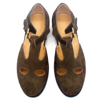 Unisex Brown Scrub Retro Cowhide Buckle Slip On Sandals Fashion High Street British Hollow Out Breathable Casual Shoes Plus Size 
Unisex Brown Scrub Retro Cowhide Buckle Slip On Sandals Fashion High Street British Hollow Out Breathable Casual Shoes Plus Size