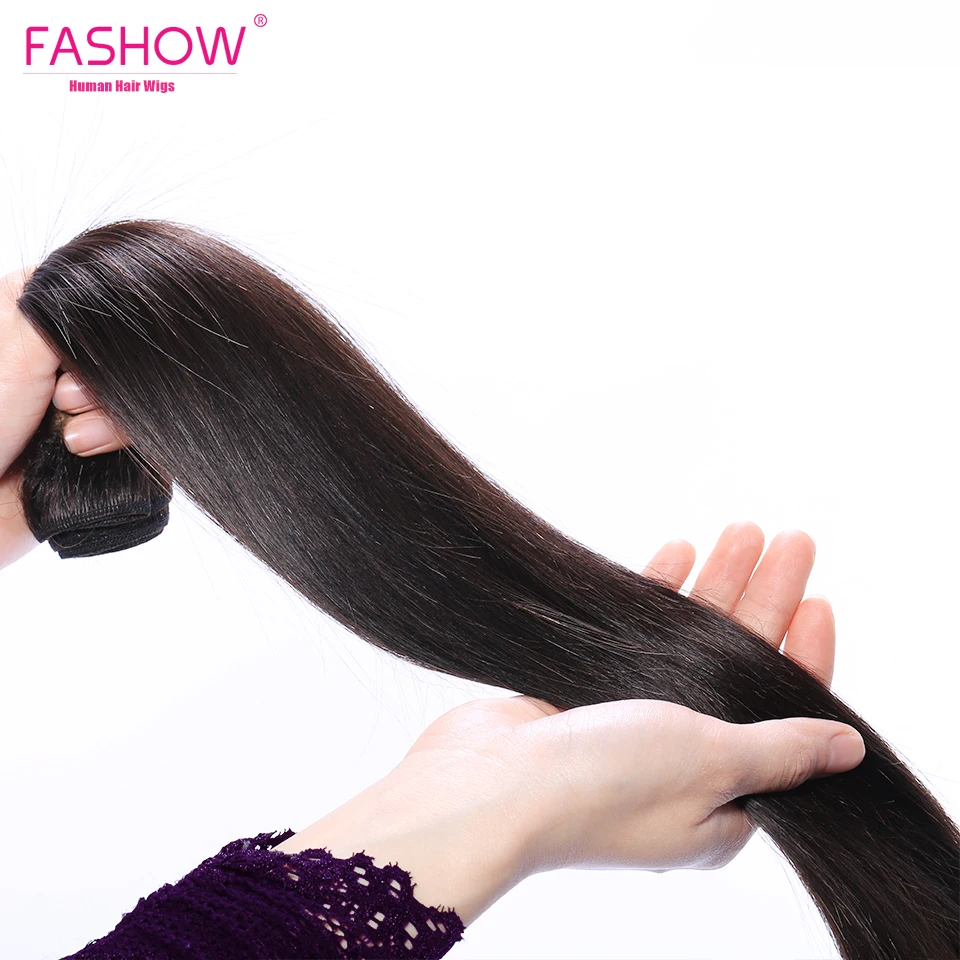 Fashow 8 34 дюйма малазийские прямые пучки волос естественного цвета человеческие