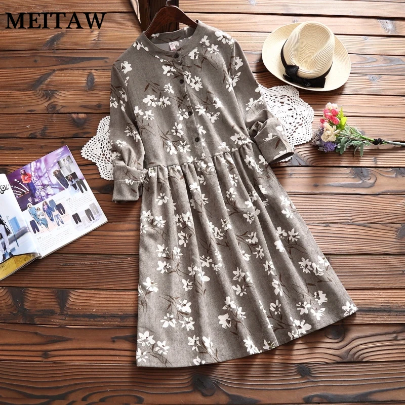 2019 Autumn Women Corduroy Dress Casual Stand Elastic Waist Midi Dresses Female Elegant Floral Print Party Dress Vestidos
2019 Autumn Women Corduroy Dress Casual Stand Elastic Waist Midi Dresses Female Elegant Floral Print Party Dress Vestidos