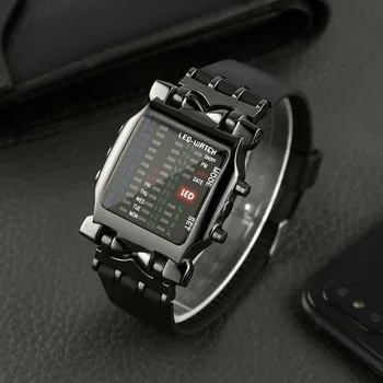 Women Watch reloj hombre Luxury Men's Square Style Cool Colorful LED Digital Watch Binary Wrist Black Hd luxury lady watch for w
Women Watch reloj hombre Luxury Men's Square Style Cool Colorful LED Digital Watch Binary Wrist Black Hd luxury lady watch for w