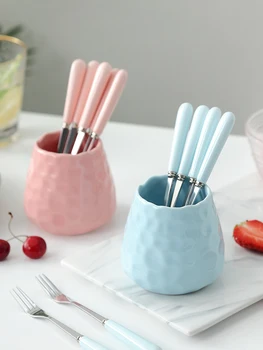 Korean Stainless Steel Long Handle Fruits Fork Suit Lovely Fruits Sign A Snack Small Fork Dessert Moon Cake Fork Ceramics
Korean Stainless Steel Long Handle Fruits Fork Suit Lovely Fruits Sign A Snack Small Fork Dessert Moon Cake Fork Ceramics