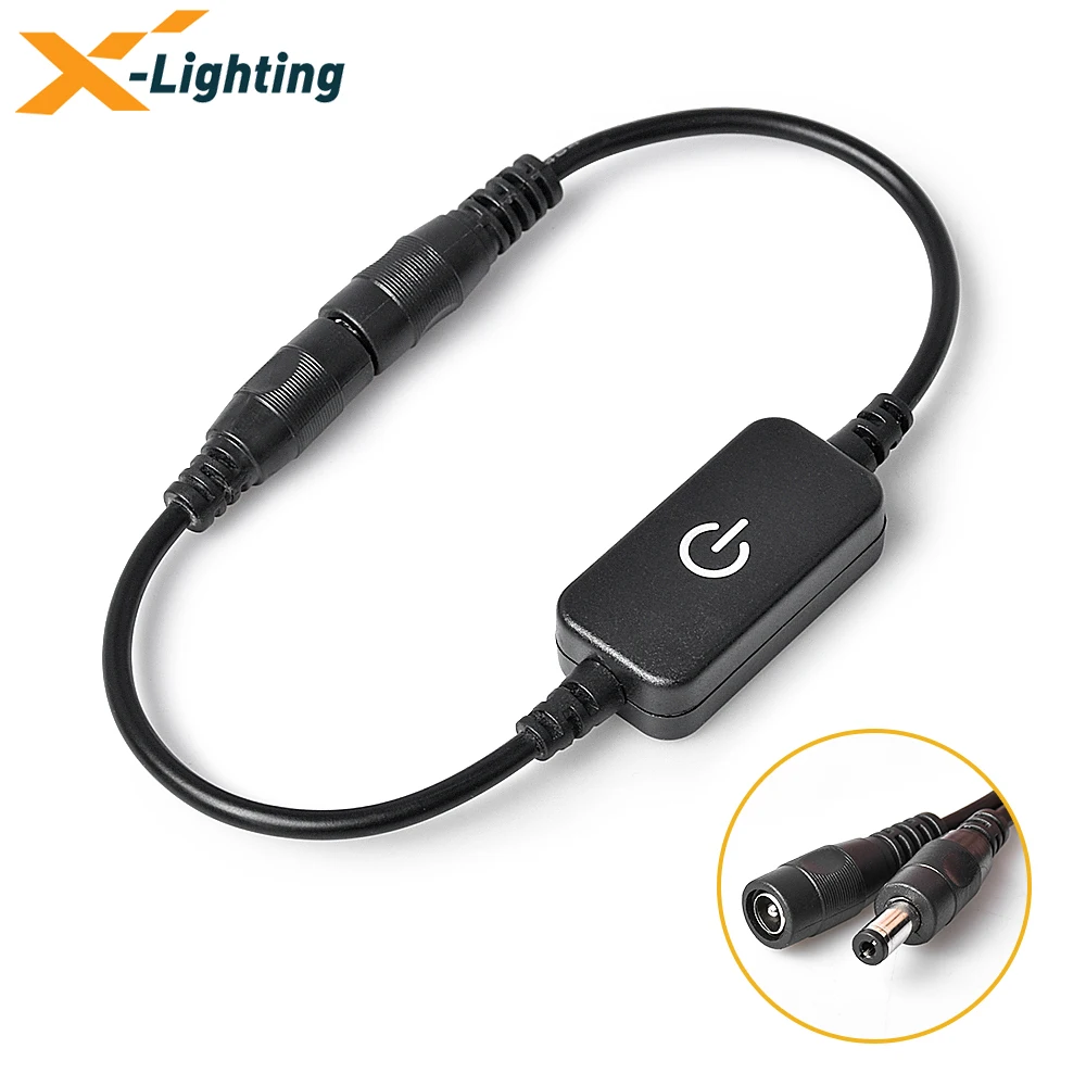 DC Touch Sensor Switch Connector LED Strip Dimmer Controller Dimmable Female To Male Plug 5.5X2.1mm for 5V 12V 24V Tape Light
DC Touch Sensor Switch Connector LED Strip Dimmer Controller Dimmable Female To Male Plug 5.5X2.1mm for 5V 12V 24V Tape Light