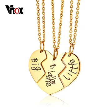 Vnox 3pcs/sets Bestfriend Necklace Pendant for Women Heart Gold Color Stainless Steel Chain
Vnox 3pcs/sets Bestfriend Necklace Pendant for Women Heart Gold Color Stainless Steel Chain