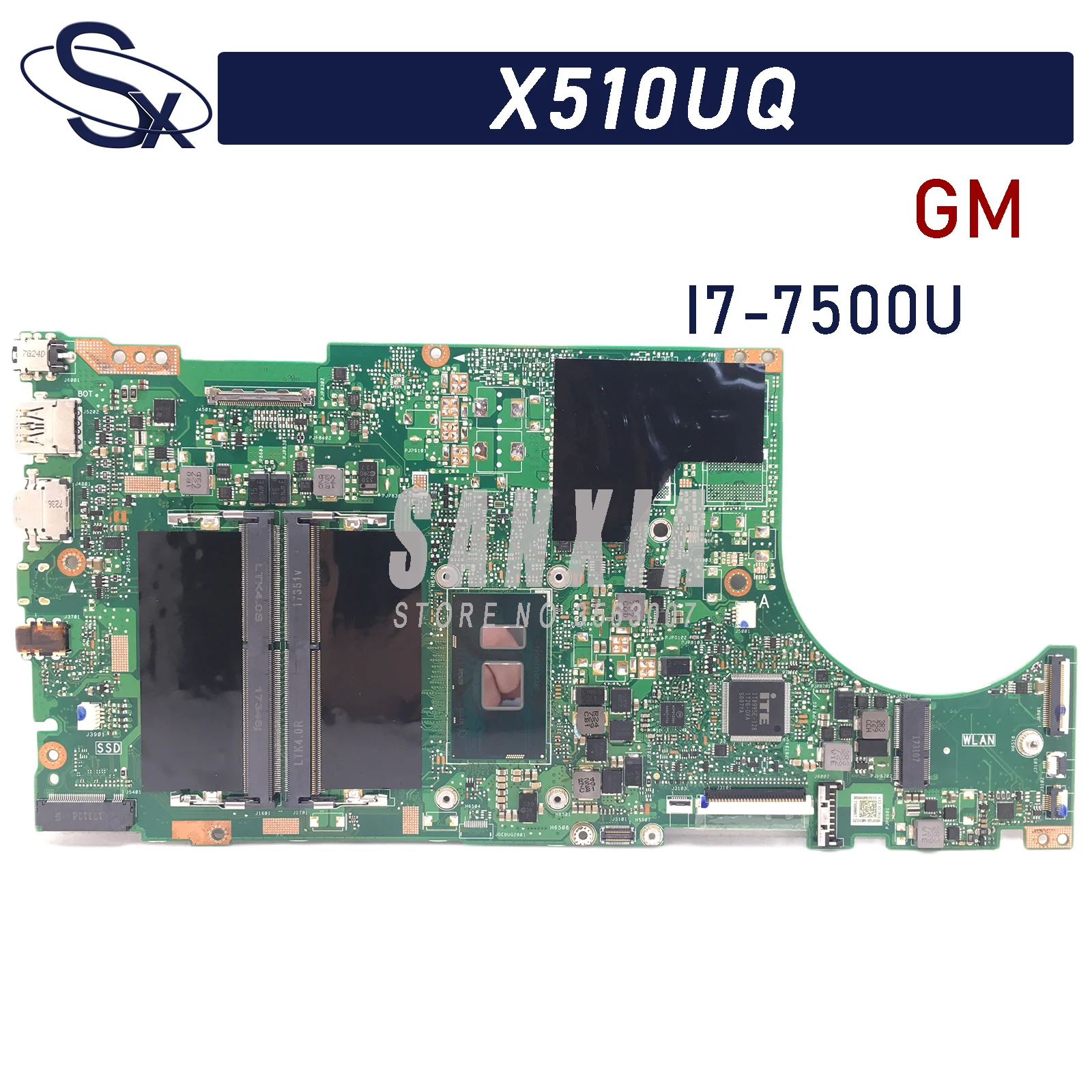 X510UQ is suitable for ASUS X510UNR X510UR S5100UR X510URR X510UQR X510UF X510UN X510UA X510UAR notebook motherboard I7-7500U GM |