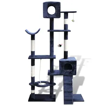 Cat Tree Cat Scratching Post 175 cm 2 Condos 3 Play-strings 1 Ladder and Multiple Decks Easy to Maintain and Assemble Cat Gym
Cat Tree Cat Scratching Post 175 cm 2 Condos 3 Play-strings 1 Ladder and Multiple Decks Easy to Maintain and Assemble Cat Gym
