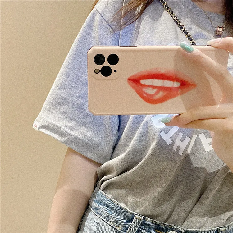 iPhone XR Case Network Redlfie Lips Girl New 11Pro Max Candy Color SE2020 XCases Coque Xs MAX 8 Plus Soft Lady Capa | Мобильные