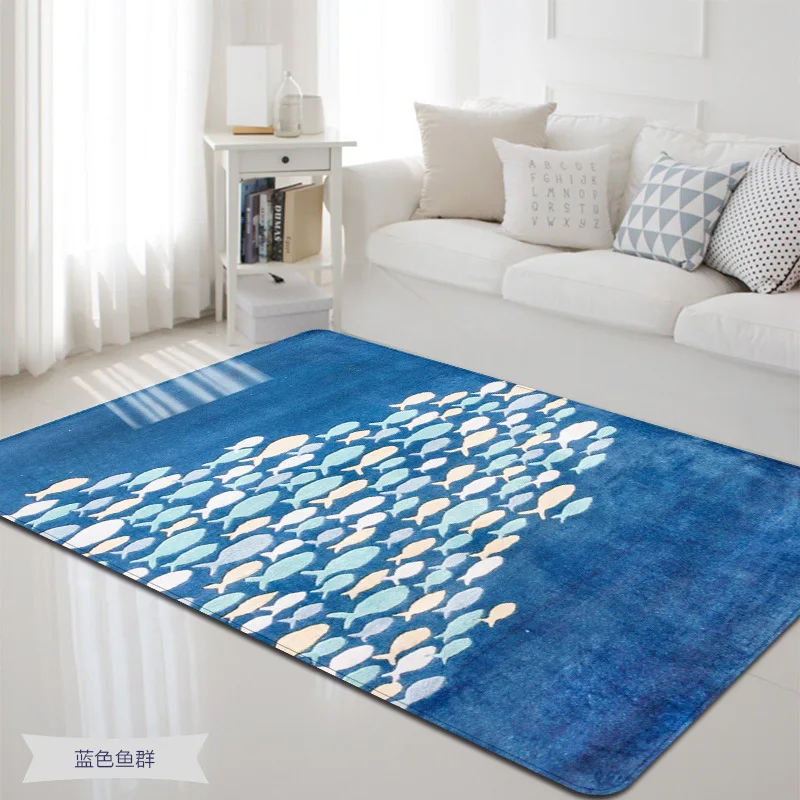 

Nordic Sea Animal Thick Carpet Anti-Slip Absorbent Rug Floor Bath Mat Soft Baby Playing Ocean Carpets Crawling Mat Home Decor