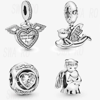 CHAMSS New 925 Sterling Silver High Quality Love Angel Wing Heart-shaped Ball Pendant Diy Original Female Jewelry Gift 
CHAMSS New 925 Sterling Silver High Quality Love Angel Wing Heart-shaped Ball Pendant Diy Original Female Jewelry Gift