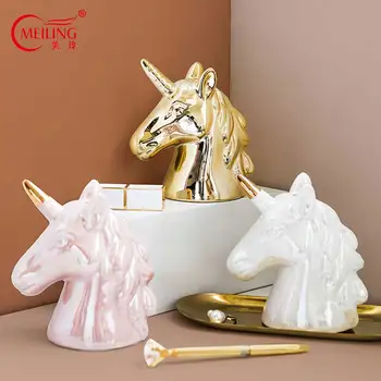 Vintage Gold Pink White Ceramic Unicorn Figurine Gold Horn Collectible Porcelain Animal Statue Pottery Home Decor Birthday Gifts
Vintage Gold Pink White Ceramic Unicorn Figurine Gold Horn Collectible Porcelain Animal Statue Pottery Home Decor Birthday Gifts